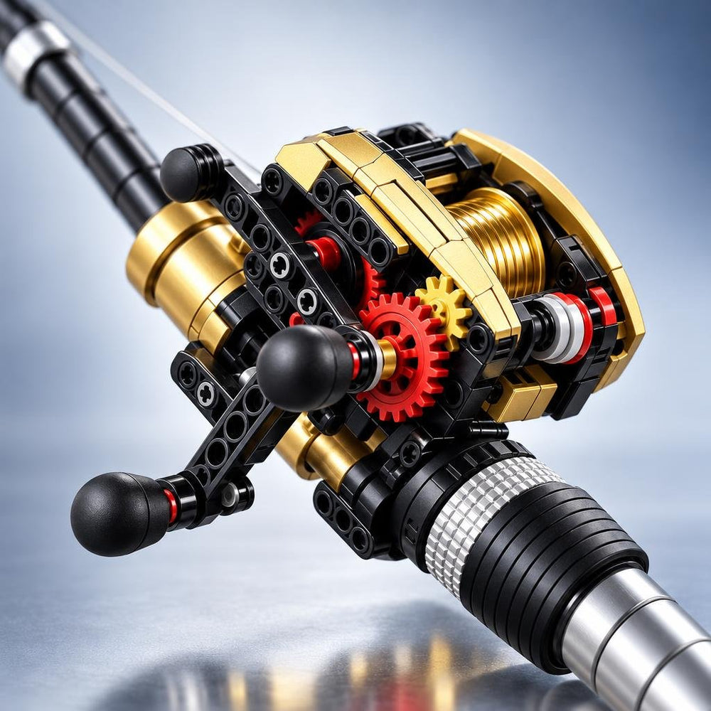 Close-up of the mechanical reel